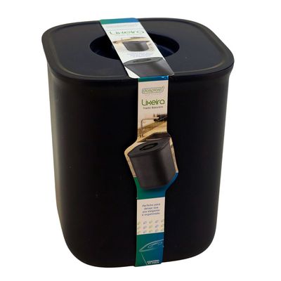 Lixeira de Plástico para Pia Dasplast com Tampa Preta 4L
