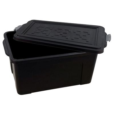 Caixa Organizadora São Bernardo Container em Plástico Preto 70L