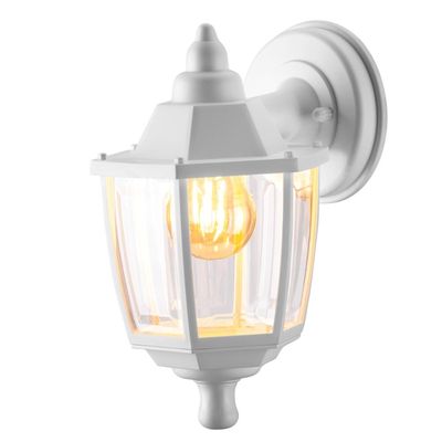 Arandela Luminária Fechada Branca Parede 36,5cm E27 Dital Bivolt Heritage Externo Interno Jardim Muro