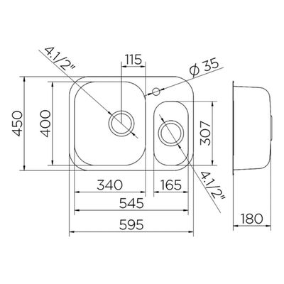 Cuba de Embutir Docol Lift 54,5x40 cm em Aço Inox Alto Brilho com Acessórios