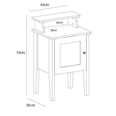 Mesa Lateral Retangular Charlotte 1 PT Carvalho e Off White