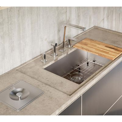 Cuba Docol Bistrô 70x40x20 cm Aço Inox Escovado Acessórios Lixeira Quadrada