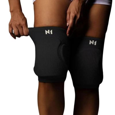Joelheira Flyer Preto M Knit 3D Sem Costura Eva 12Mm Alta Proteção Impacto Conforto E Liberdade De Movimento Esportes