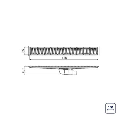 Ralo Neo Hidden Tramontina com Tampa em PVC 120x7,5 cm