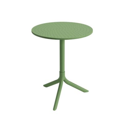 Mesa Redonda Livy Aurah 60x74,5cm Verde Oliva em Polipropileno Plaxmetal