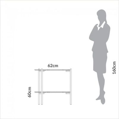 Mesa de Canto Florença em MDF Pés Metálicos 60x62x46 cm Freijó Gold Dalla Costa