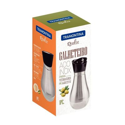 Galheteiro em Vidro Revestido em Aço Inox Tramontina Realce 0,39 L
