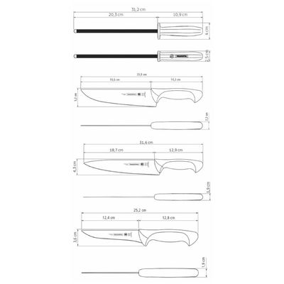 Jogo de Facas para Churrasco Tramontina Aço Inox Polipropileno 4 Peças