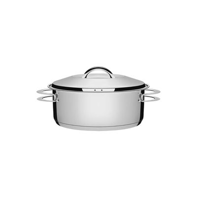 Caçarola Tramontina Solar Rasa em Aço Inox Fundo Triplo com Tampa e Alças 20 cm 2,9 L