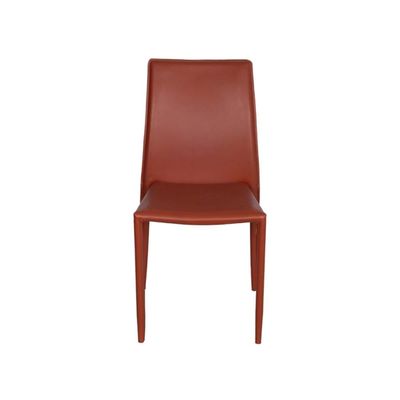 Cadeira Glam Estofada Terra Cota Empilhável Or Design Metal PU