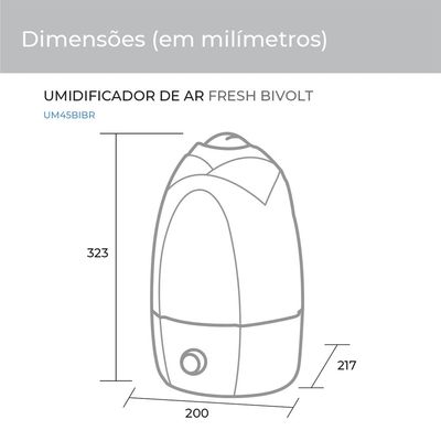 Umidificador de Ar Fresh UM45BIBR 4 Litros Suggar Branco / Bivolt