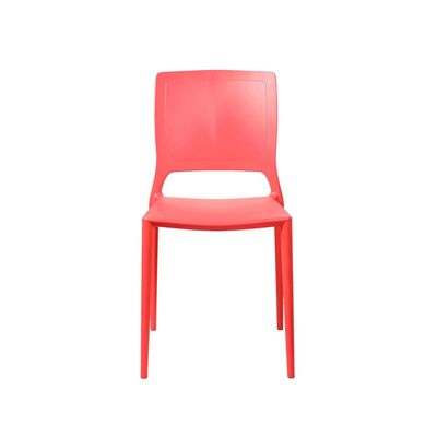 Cadeira Empilhável Urano Vermelho Pastel em Polipropileno