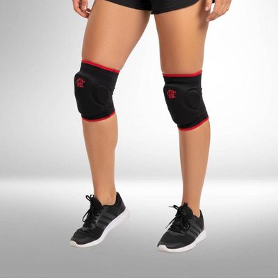 Joelheira Spry Preto M Flamengo Knit 3D Eva 15Mm Alta Proteç
