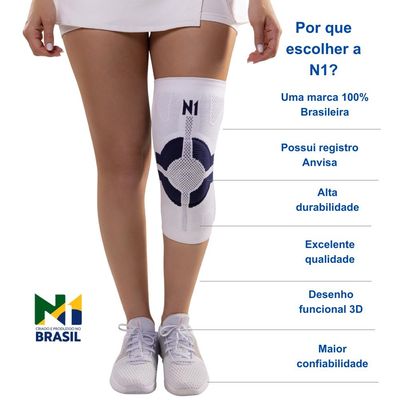 N1 Sport Joelheira Linha PRÓ Azul Tamanho XG com Compressão