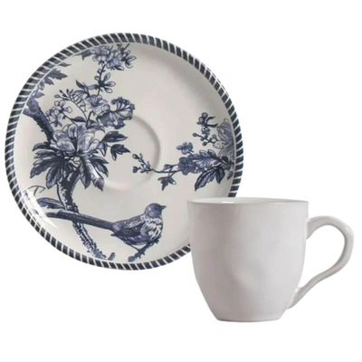 Xícara para Café com Pires Bio Rouxinol 120ml Porto Brasil Cozinha Gourmet Mesa Posta Restaurante