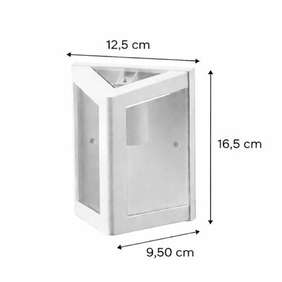 Arandela Triangular Parede Branco E27 Lente Transparente Muro Luminária 20w Dital Bivolt