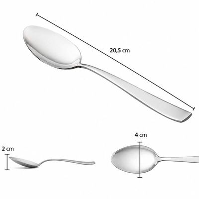 Jogo 24 Colheres de Sopa Mesa Posta Aço Inox 20,5cm Pisa Wol