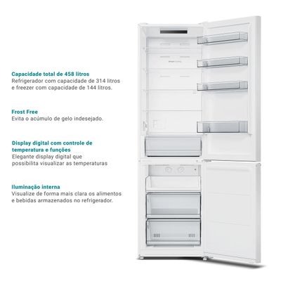 Geladeira 458L Philco Inverter Duplex Inverse Inox PRF45A 127V