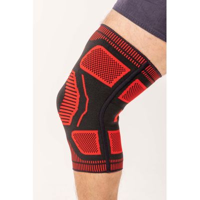 Joelheira Training Preto E Vermelho G Flamengo Knit 3D Compr
