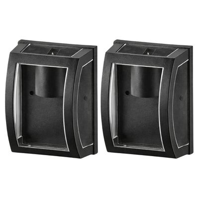 Kit 2 Arandelas Oval com Lente Transparente Preto 20w E27 Smart Dital
