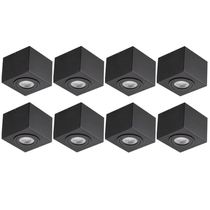 Kit 8 Luminárias Plafon Quadradas de Soprepor PAR30 17cm Box Preto Dital 11w