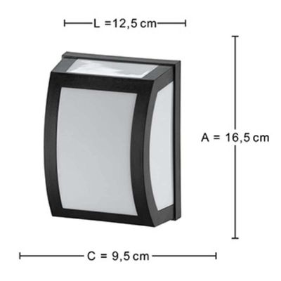Kit 2 Arandela Oval Parede Muro Lente Leitosa Preto E27 Dita