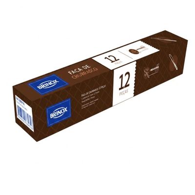 Faca de Mesa Brinox Módena 12 Peças Aço Inox Talheres Churra