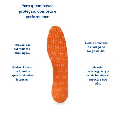N1 Sport Par Palmilha Ortopédica Anatômica 43 44 Pisada Supi