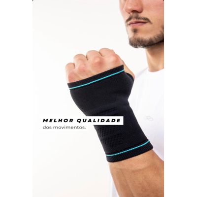 N1 Sport Munhequeira Preta GG Knit 3D com Compressão Graduad