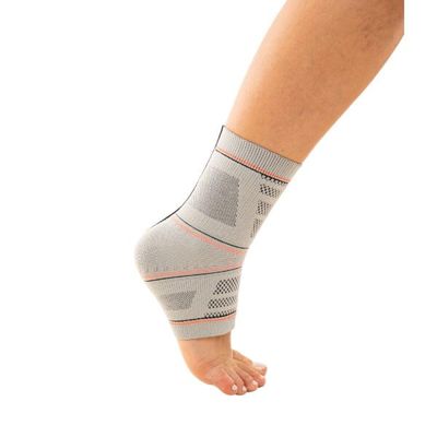 N1 Sport Tornozeleira Training Fechada Cinza G Knit 3D com Compressão Graduada Estabilidade Articular