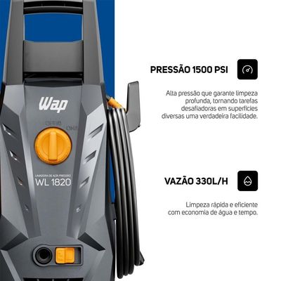 Desobstruidora De Alta Pressão 1400W 1500PSI WAP Wl 1820 Ultra 110V