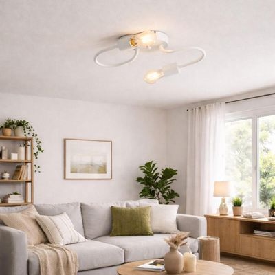 Plafon Luminária de Teto Branco em Alumínio Lâmpada E27 29cm Panamera Dital