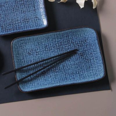 Conjunto 4 Travessas Cerâmica Porto Brasil 27x16cm Titanium Servir Sushi Sashimi