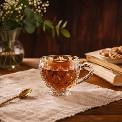 Jogo 36 Xícaras para Café Lile 80ml Vidro Fio de Ouro Lyor Cafezinho Atendimento Recepção