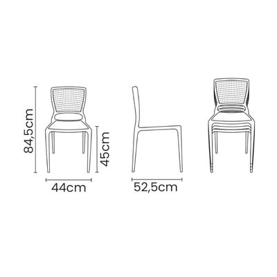 Conjunto Mesa Madeira Maciça Marin Brasil 4 Cadeiras Safira Preta Tramontina