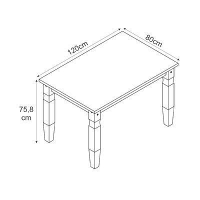 Conjunto Mesa Madeira Maciça Marin Brasil 4 Cadeiras Safira Preta Tramontina