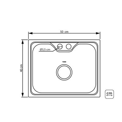 Cuba para Cozinha Gourmet Aço Inox 50x40 cm com Cesto e Dosador Tuizi