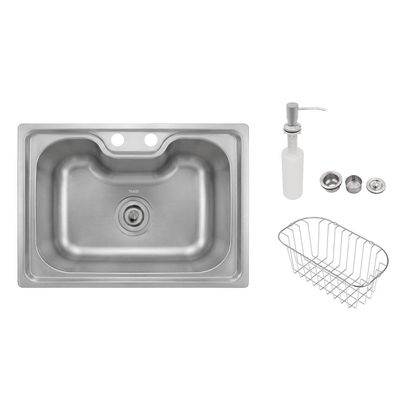 Cuba para Cozinha Gourmet Aço Inox 50x40 cm com Cesto e Dosador Tuizi