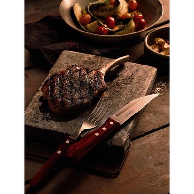 Jogo de Talheres para Churrasco Jumbo Tramontina Vermelho Polywood 12 Peças