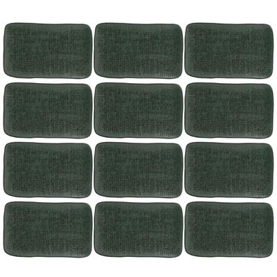 12 Pratos Cerâmica Verde 27x16cm Juta Sushi Travessas Retangulares Porto Brasil