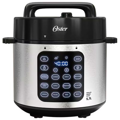 Panela de Pressão Elétrica OPAN930 5,7L Jateado Digital Oster Inox / 220V