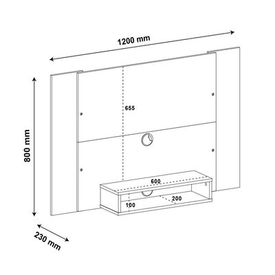 Painel para TV até 40 Polegadas Cine Pinho e Off White