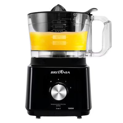 Multiprocessador de Alimentos Turbo 5 em 1 BMP900P com 2 Velocidades + Pulsar 1000W Britânia Preto / 110V