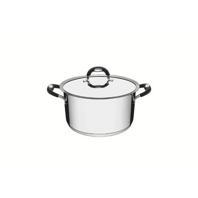 Caçarola Funda Tramontina Duo Silicone em Aço Inox 16 cm 1,8L Fundo Triplo Compatível com Indução