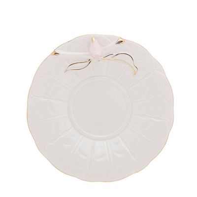 Jogo 8 Xícara De Café Porcelana Rosa E Branca Birds Pássaro Com Pires 100ml Wolff