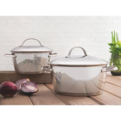 Caçarola Funda Tramontina Allegra Aço Inox Fundo Triplo 18 cm 2,2 L