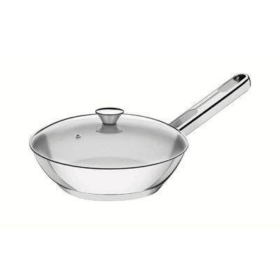 Frigideira Tramontina Allegra 20cm 1,3L Aço Inox Fundo Triplo com Tampa