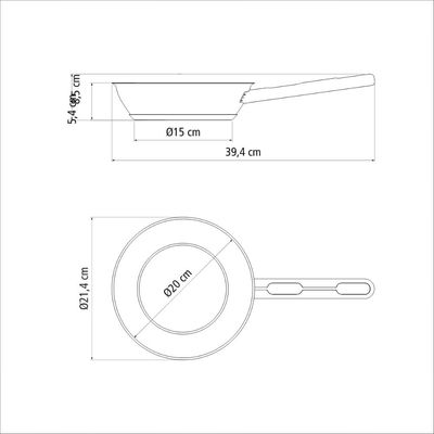 Frigideira Tramontina Allegra 20cm 1,3L Aço Inox Fundo Triplo com Tampa