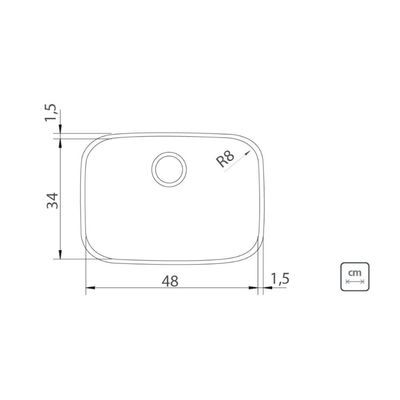 Cuba de Embutir Tramontina Lavínia 48 BL Aço Inox Alto Brilho 48x34x18cm Outlet