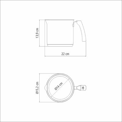 Fervedor Tramontina Duo Silicone em Aço Inox Fundo Triplo e Silicone 14 cm 2,0 L